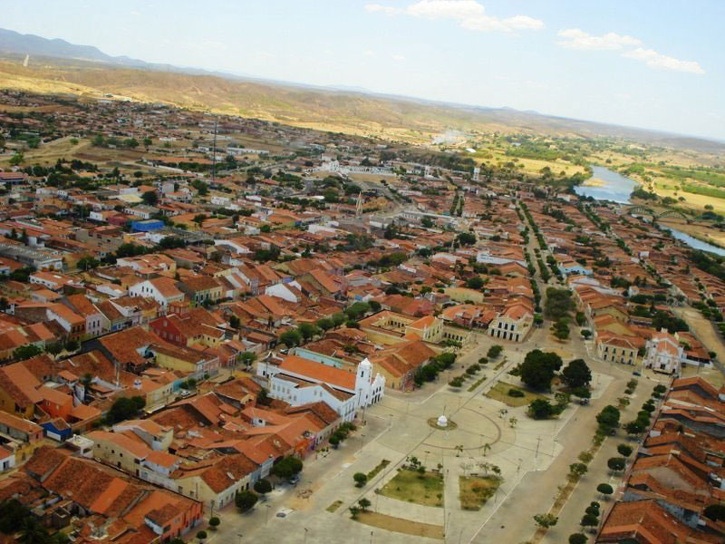 Visão área de cidade de Icó, Ceará