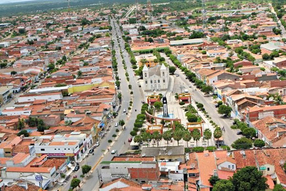 Visão área da cidade de Russas, Ceará