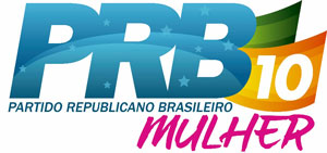 Logotipo do PRB com o número 10 ao lado e abaixo a palavra Mulher